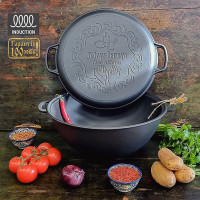 Казан чугунный узбекский 15 л WOK с крышкой-сковородой "Наша Майстерня"