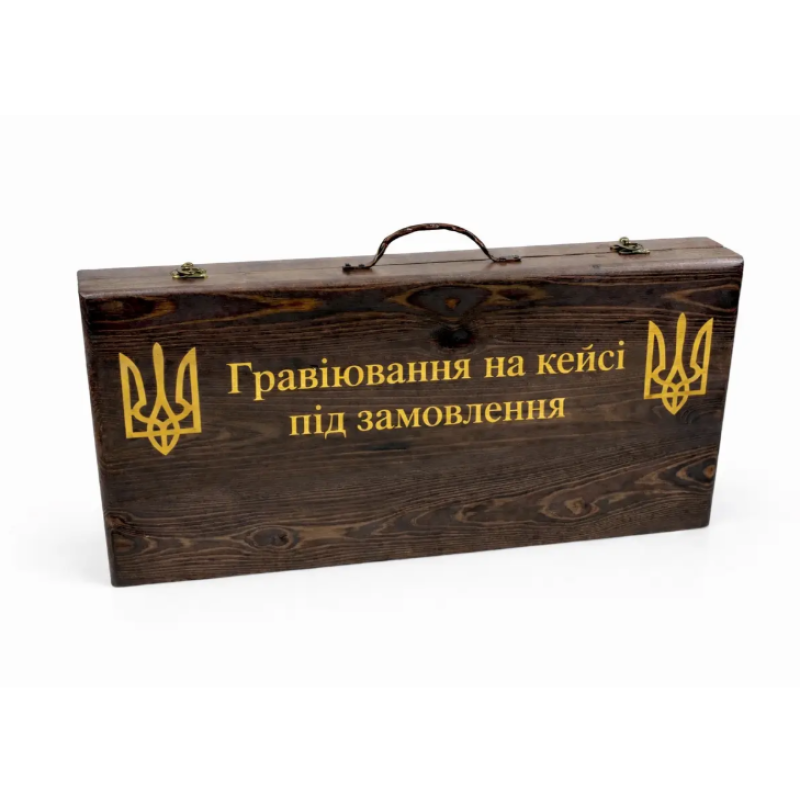 Набір шампурів « БОГАТИР» в дерев'яному кейсі з ніжками 37 предметів