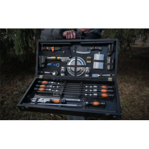 Набір шампурів “Grill Comfort” у якісному деревяному кейсі який трансформується в столик (45 предметів)