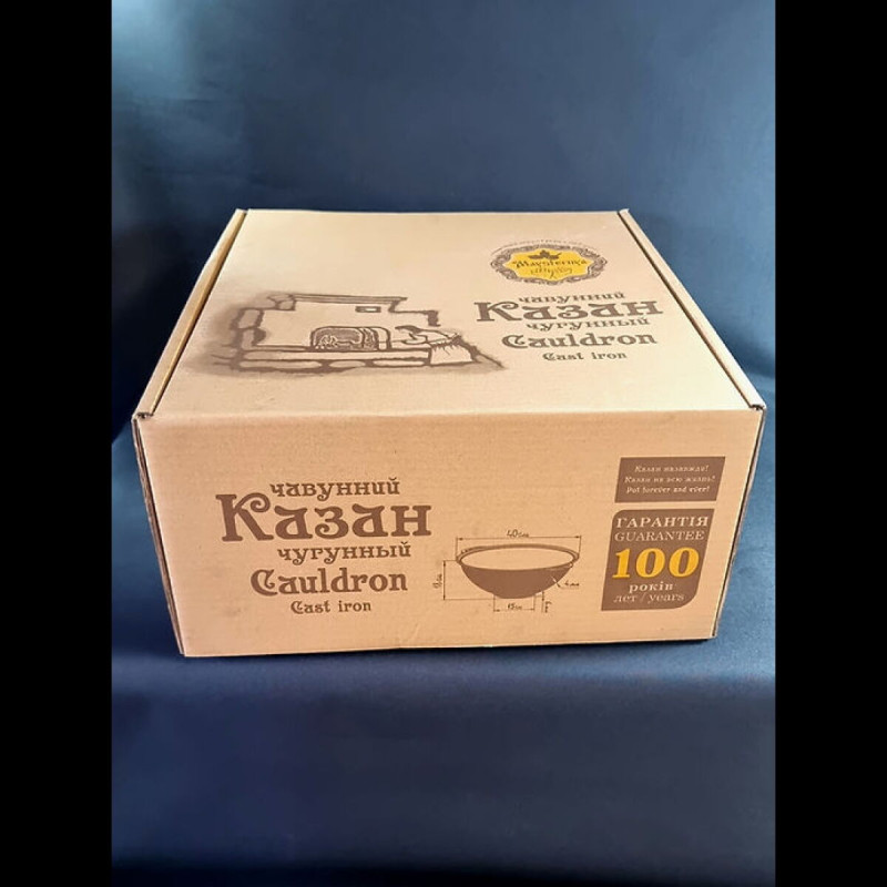 Казан чугунный узбекский 8 л WOK со стеклянной крышкой "Наша Майстерня"